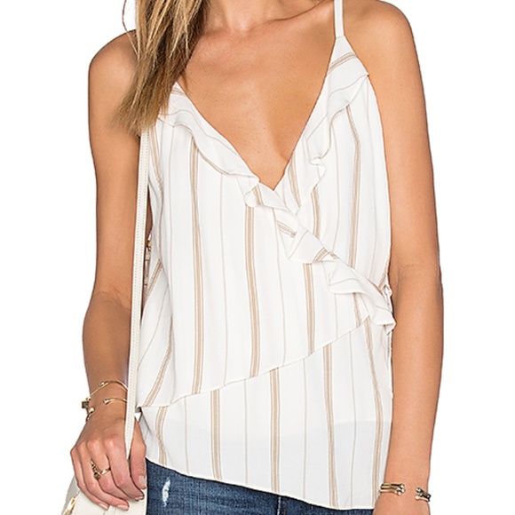 L/Academie The Ruffle Cami in Stripe - Picture 1 of 6